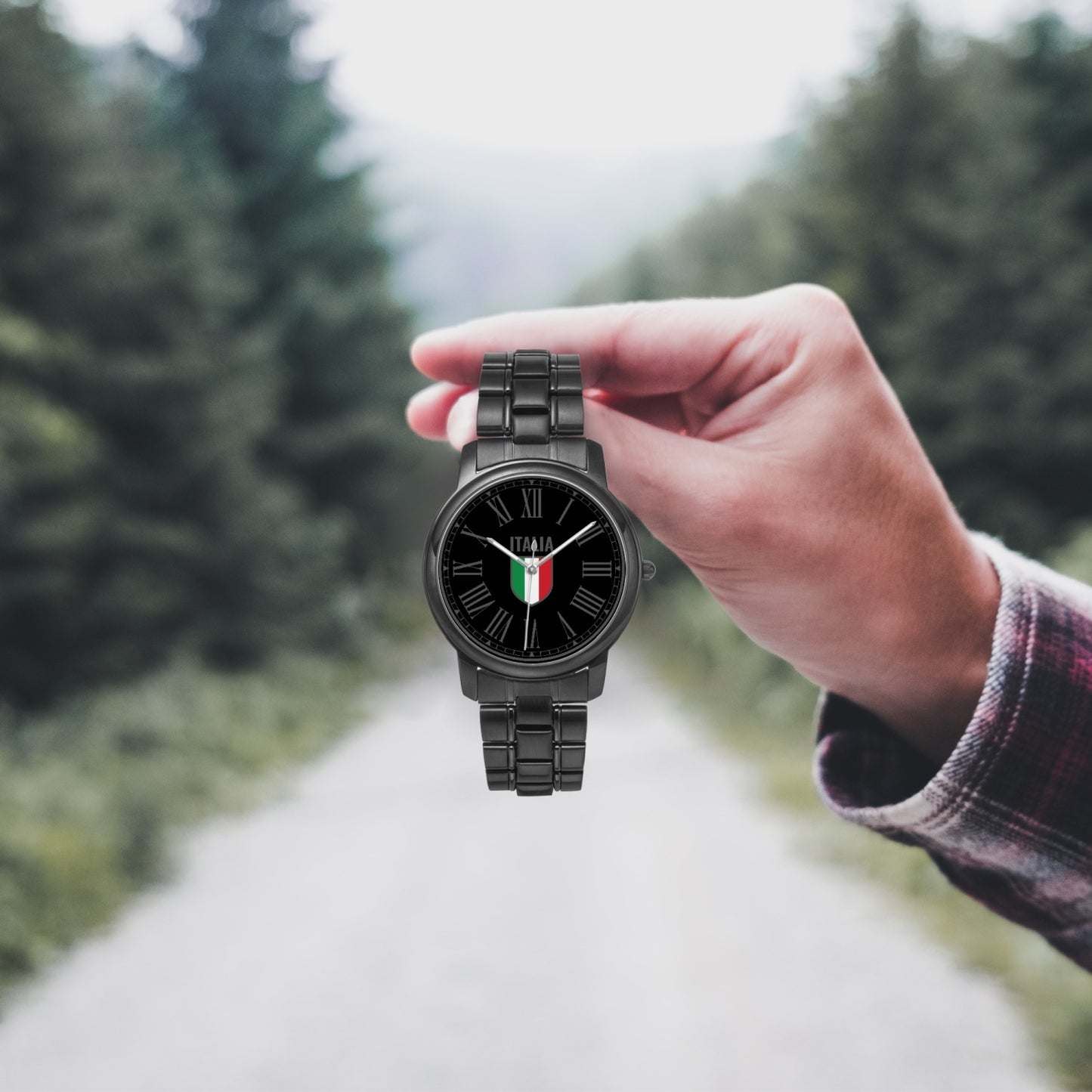 Orologio al quarzo in acciaio inossidabile - Italia nero/grigio