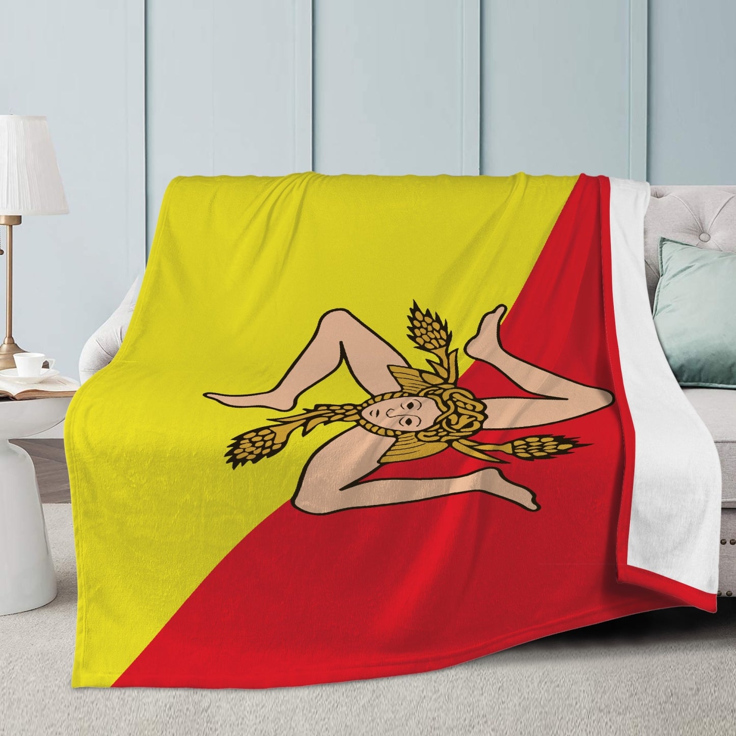 Sicilia City Map Fleece Blanket