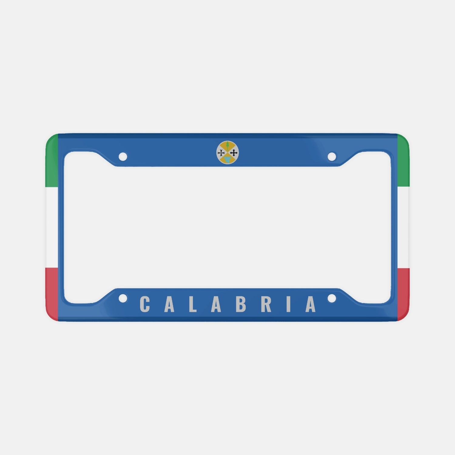 Calabria - License Plate Frame featuring an exquisite pattern design, crafted from durable aluminum for a luxurious touch to enhance your car's appearance.