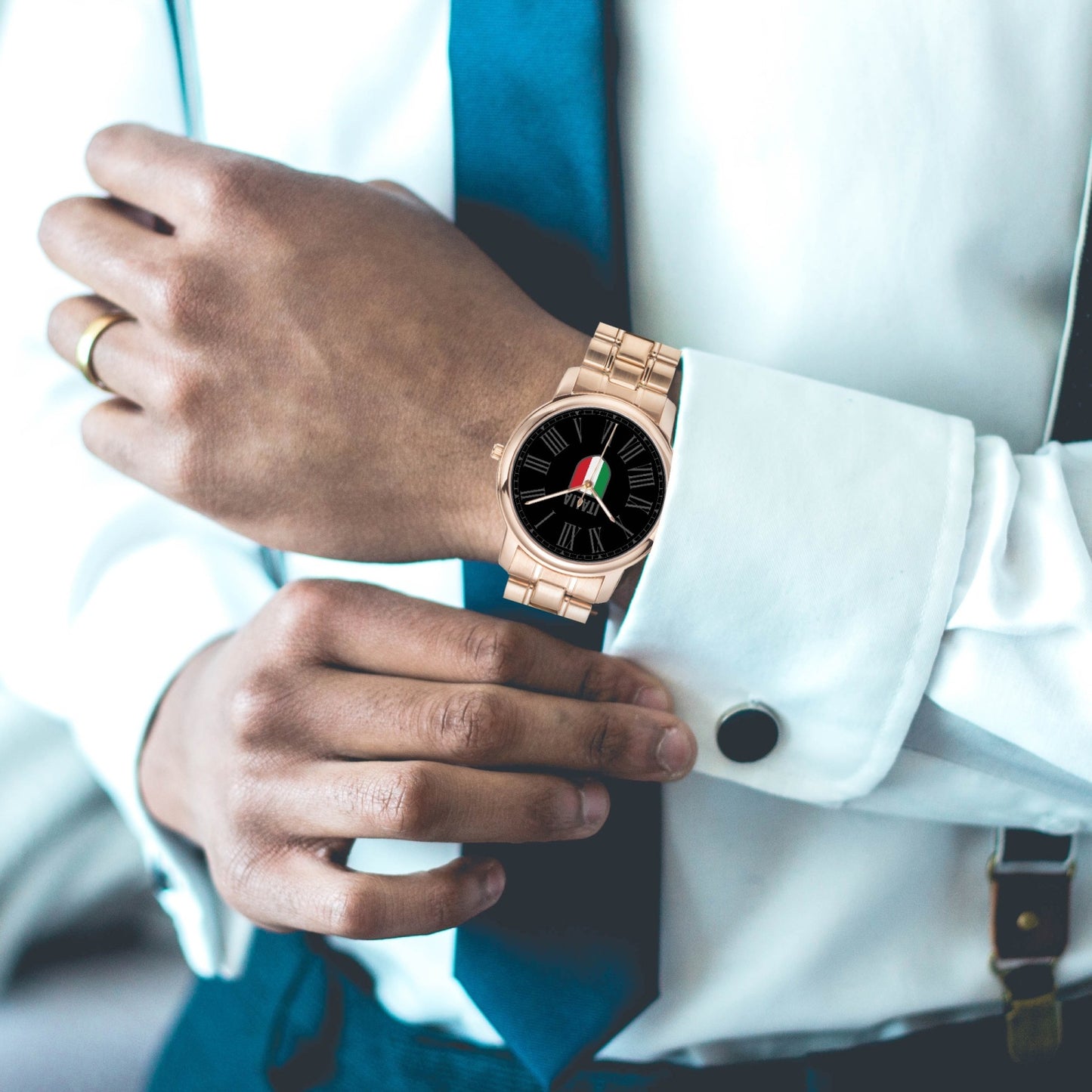 Orologio al quarzo in acciaio inossidabile - Italia nero/grigio