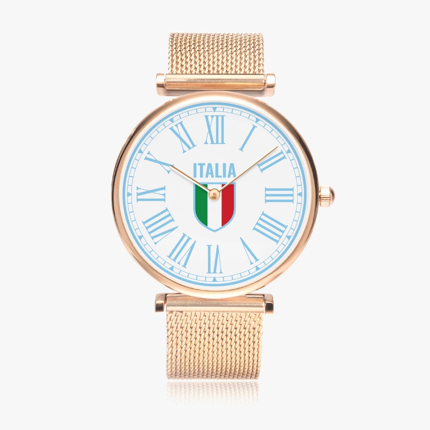 Orologio al quarzo ultrasottile in acciaio inossidabile - Italia azzurro