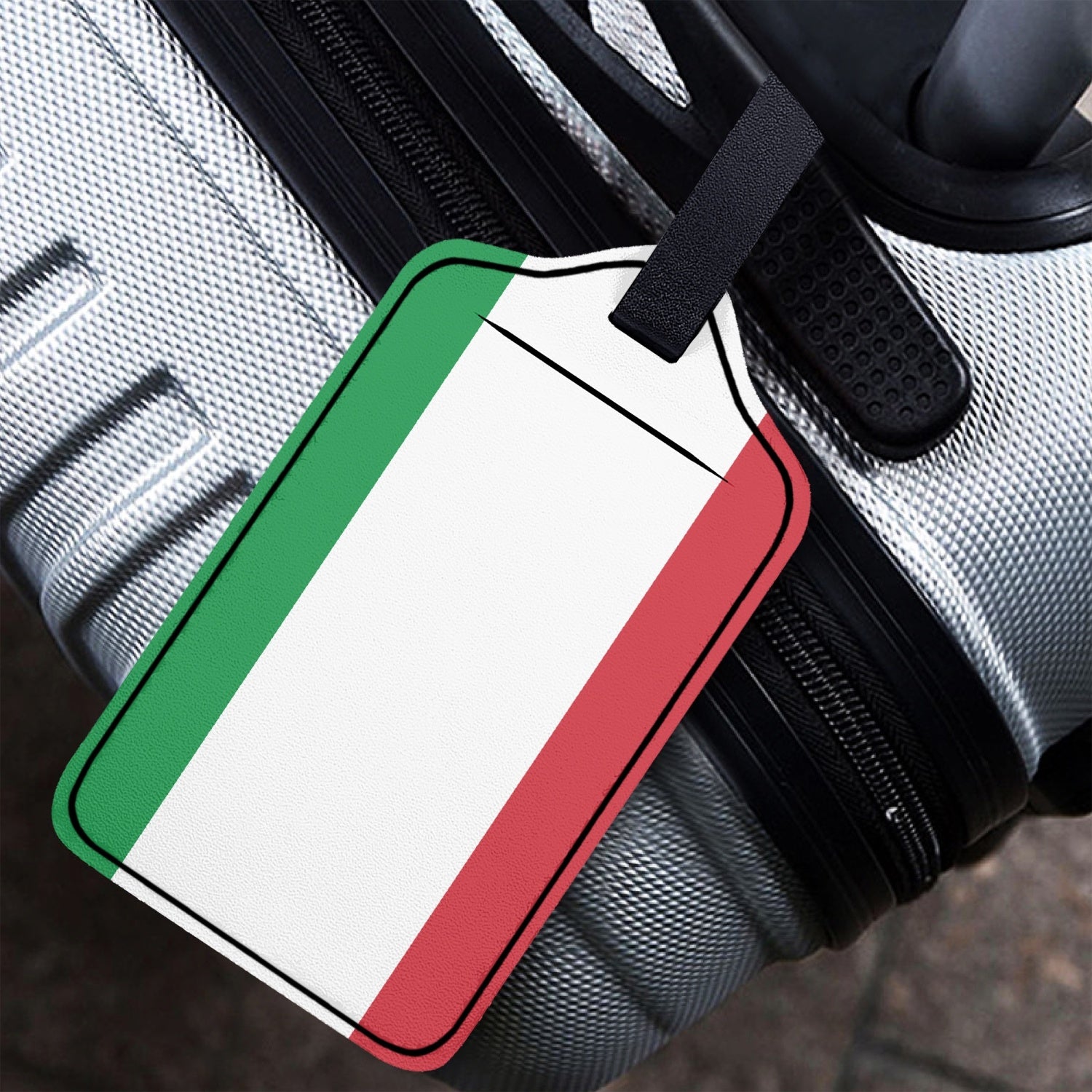 Italy Cover and Luggage Tag featuring a flag design, ideal for couples, handmade with high quality for a memorable gift.