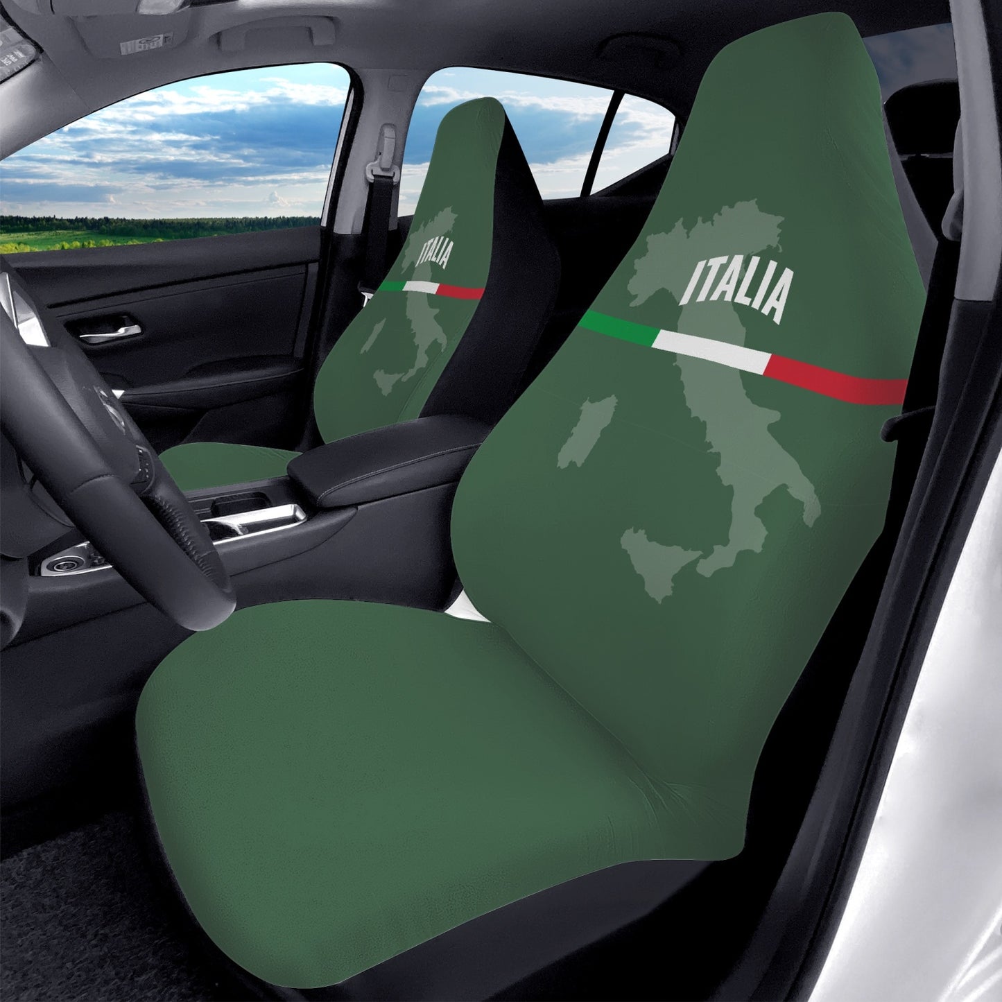 Italia green Car Seats Cover 2Pcs