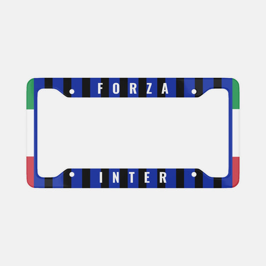 Forza Inter - License Plate Frame, featuring a sleek aluminum design, enhances your car's luxury aesthetic, providing both style and durability.