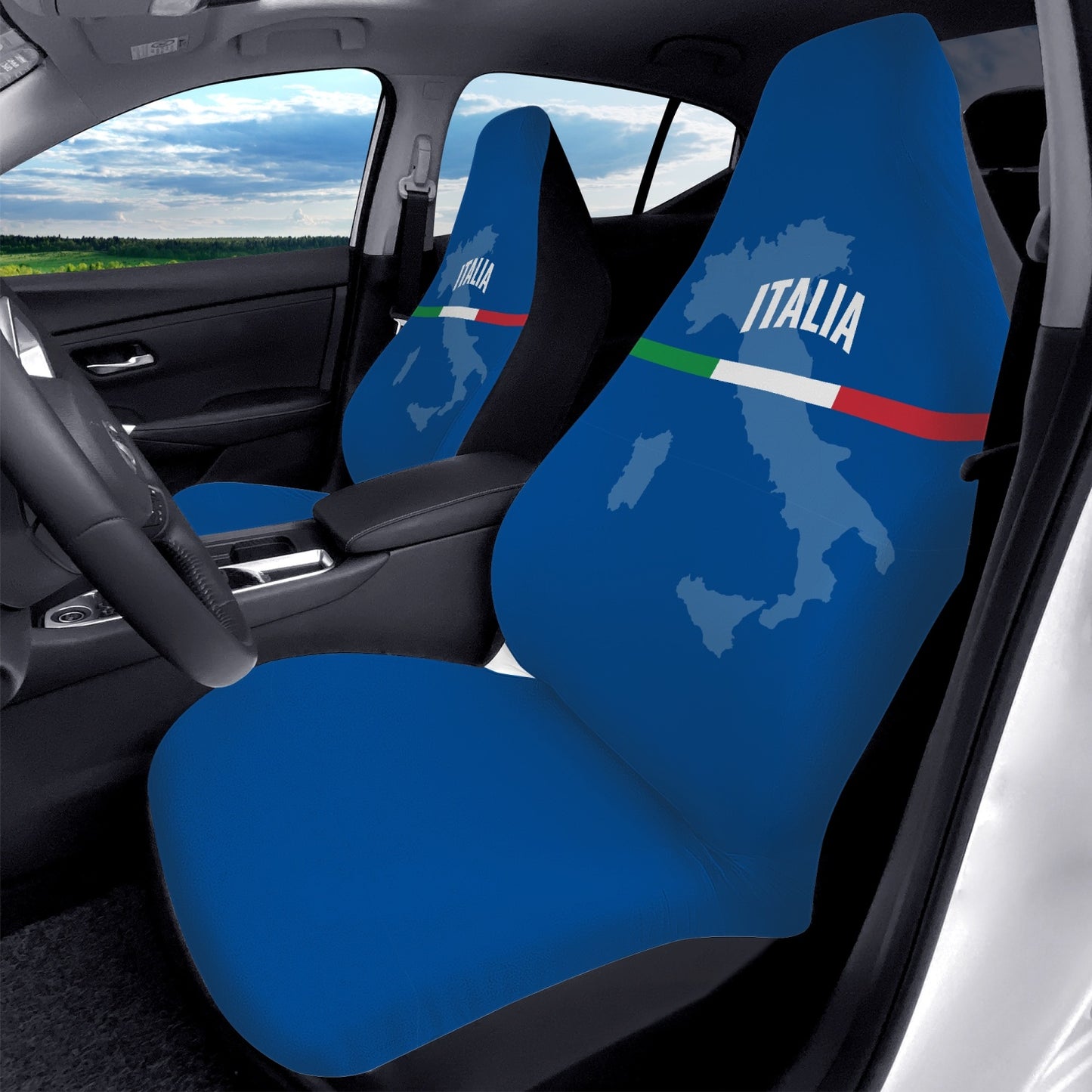 Italia blue Car Seats Cover 2Pcs