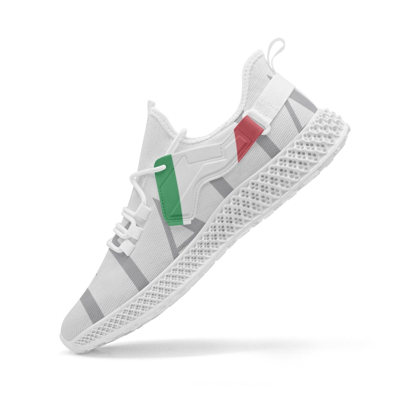 Italia Net Mesh Knit Sneakers with lace-up closure, showcasing sleek design and lightweight cushioning, perfect for enhanced comfort and responsiveness in every step.