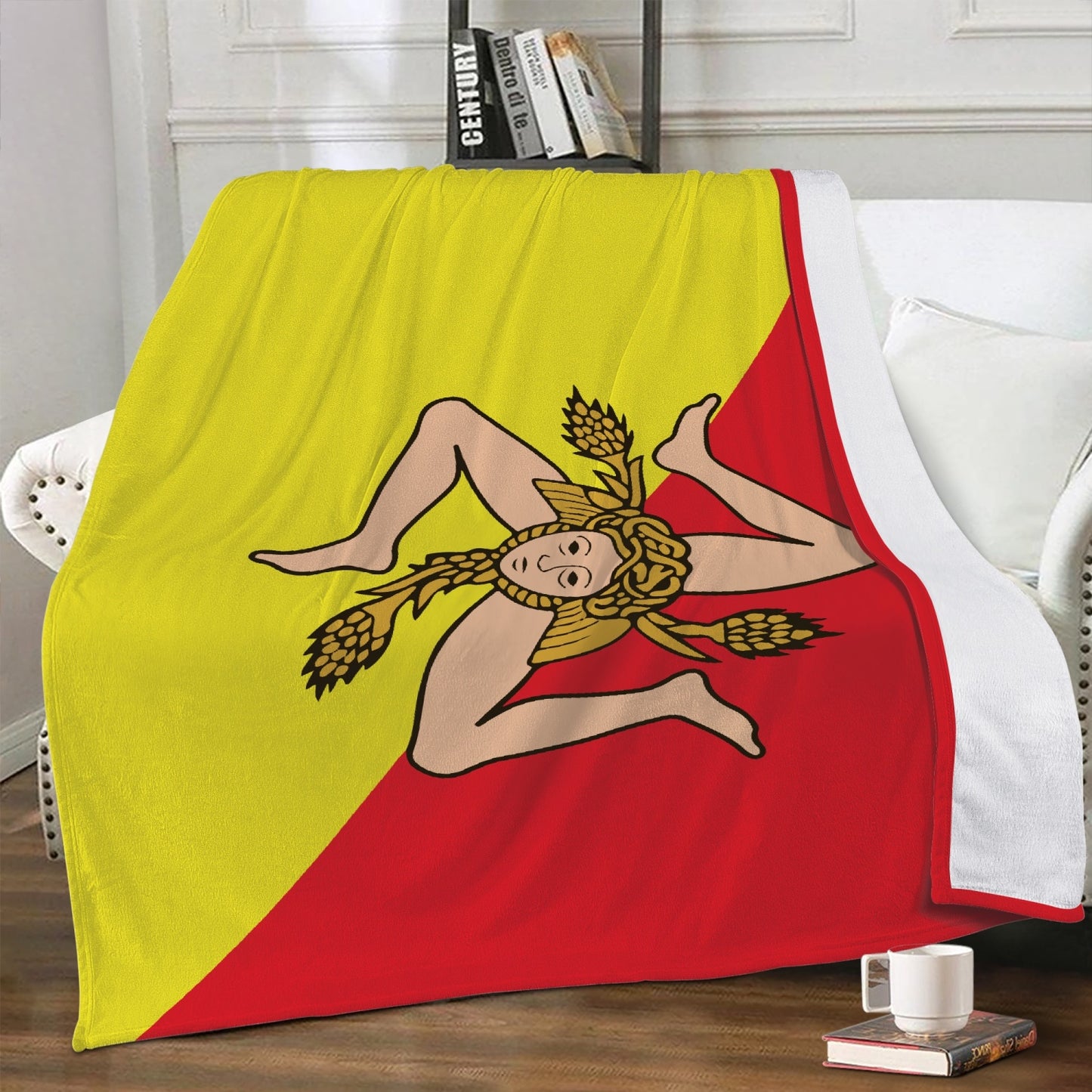 Sicilia City Map Fleece Blanket