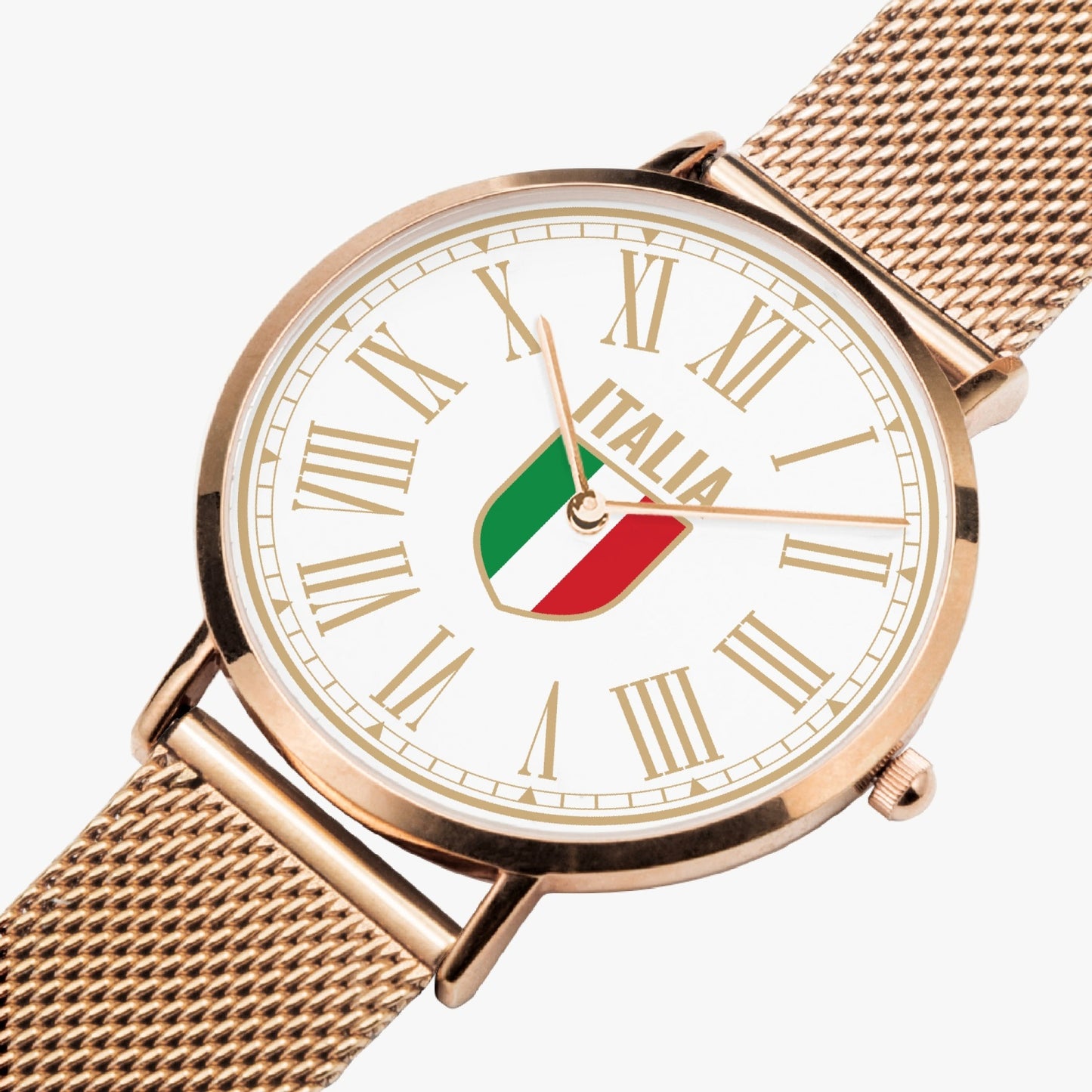 Ultra-thin Stainless Steel Quartz Watch - Italy gold white