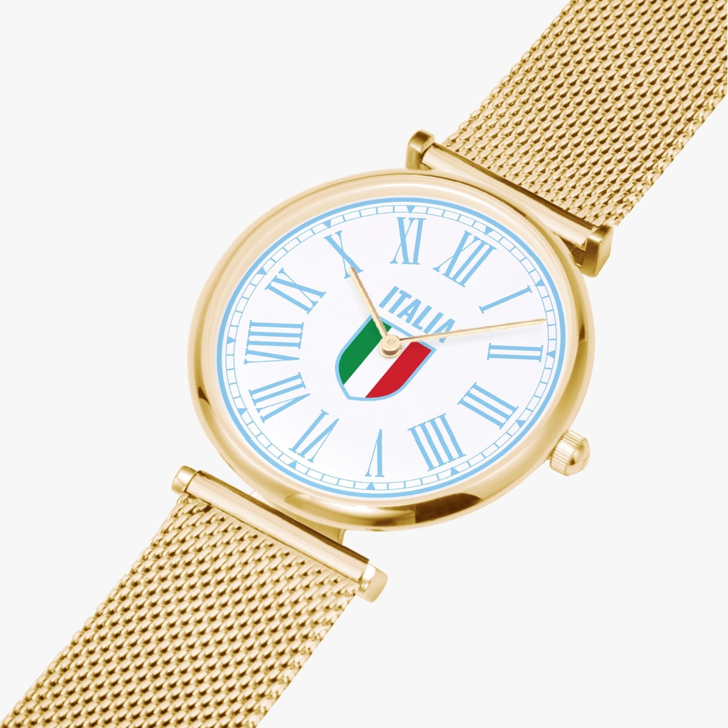 Orologio al quarzo ultrasottile in acciaio inossidabile - Italia azzurro