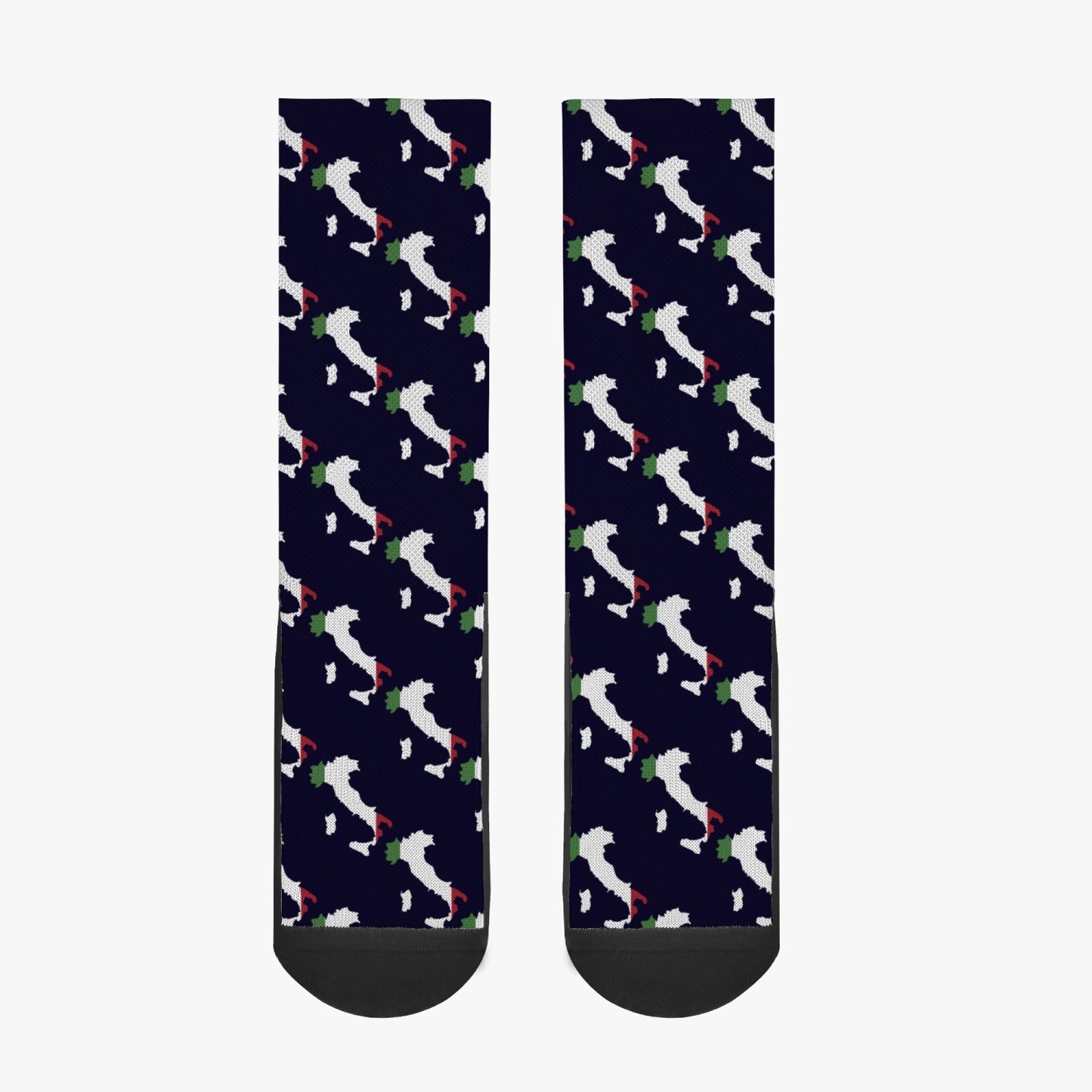 Socks Italy map featuring a pattern, crafted from a polyester-cotton blend for comfort and sweat absorption, with seamless toes and contrast knit detailing.