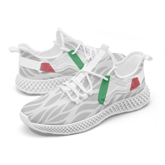 Italia Net Mesh Knit Sneakers with lace-up closure, lightweight midsole, and mesh upper, suitable for men and women. Perfect for a responsive, cushioned walking experience.