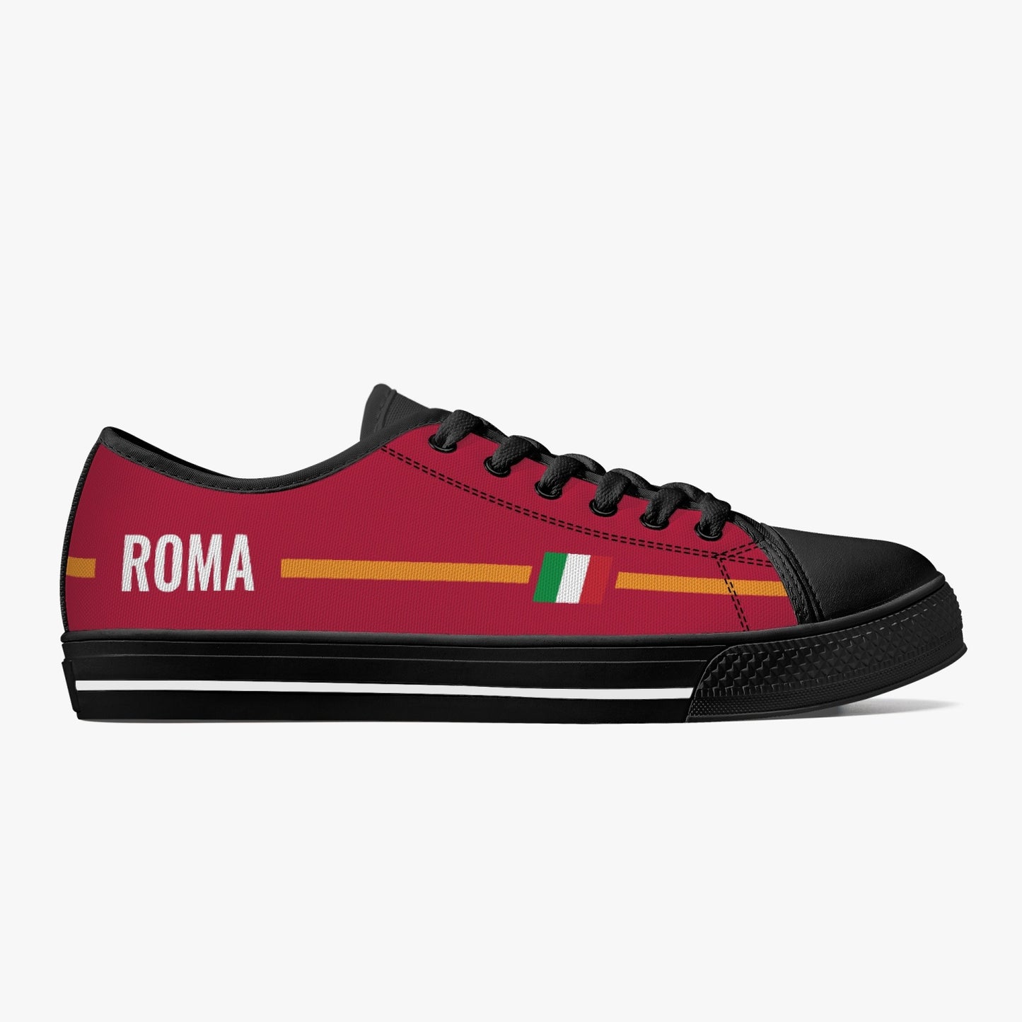 Low-Top Shoes - Roma - women's, featuring a canvas upper with metal eyelets and lace-up closure, designed for comfort with EVA padded insoles and rubber outsole.