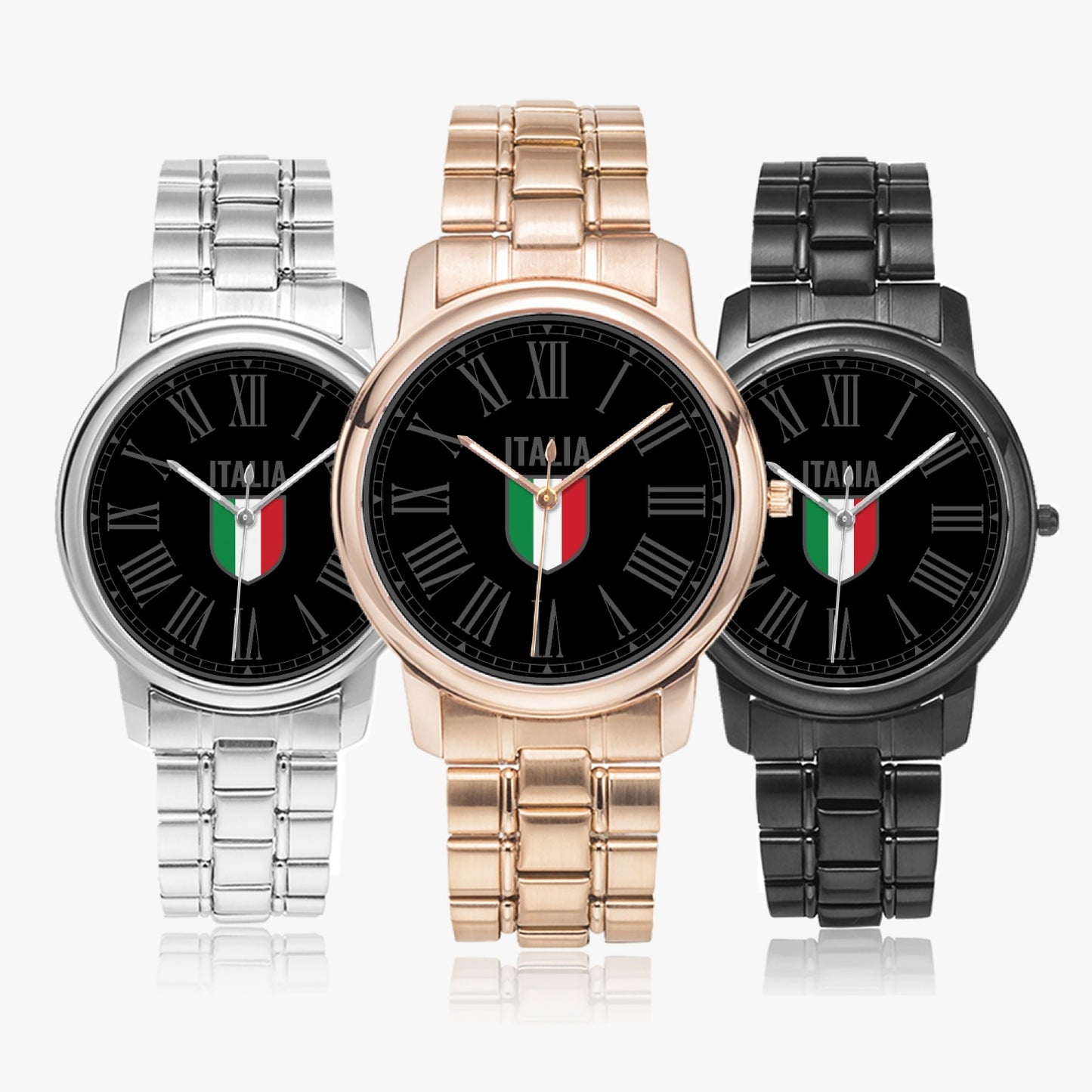 Orologio al quarzo in acciaio inossidabile - Italia nero/grigio