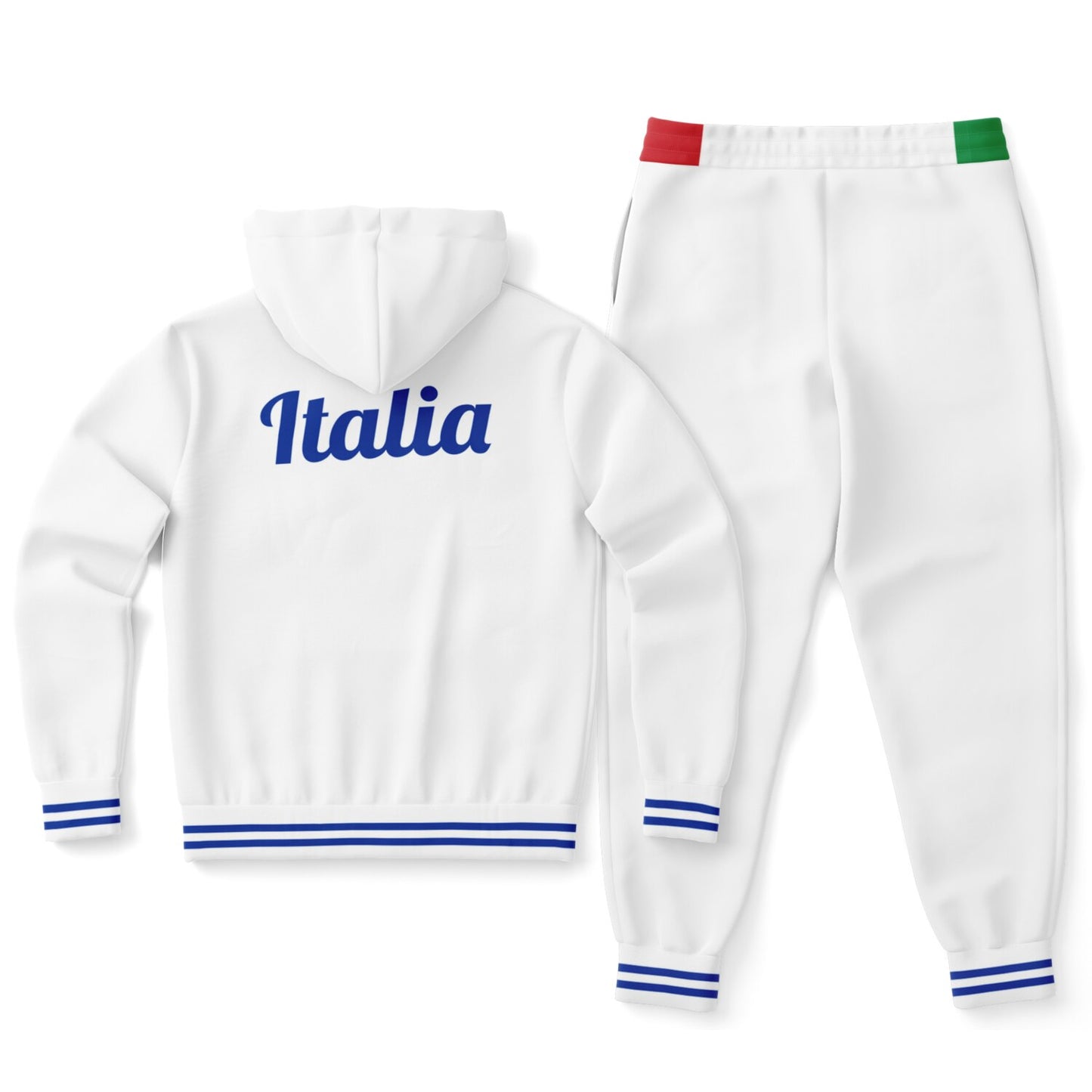 Italy White Zip hoodie & Jogger - AOP