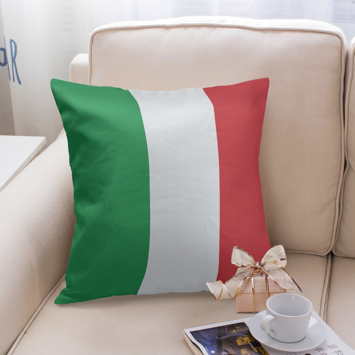 Italian flag Pillow Cover