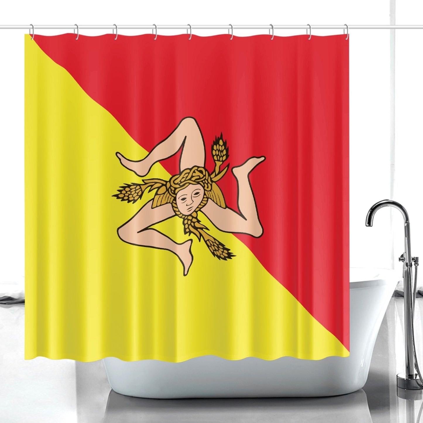 Sicilian Flag Quick-drying Shower Curtain