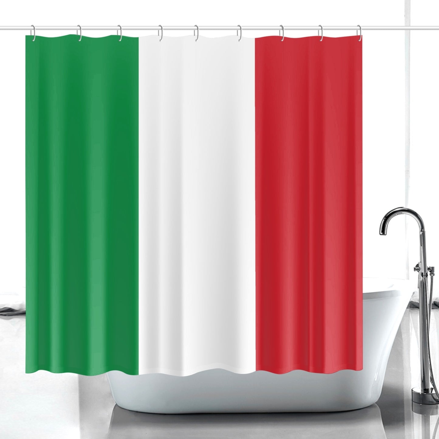 Italian Flag Quick-drying Shower Curtain