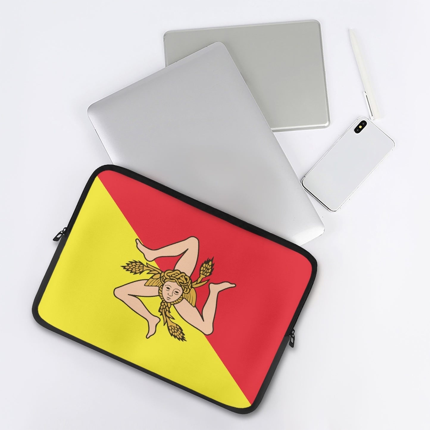 Sicily Flag - Laptop Sleeve - without black handles