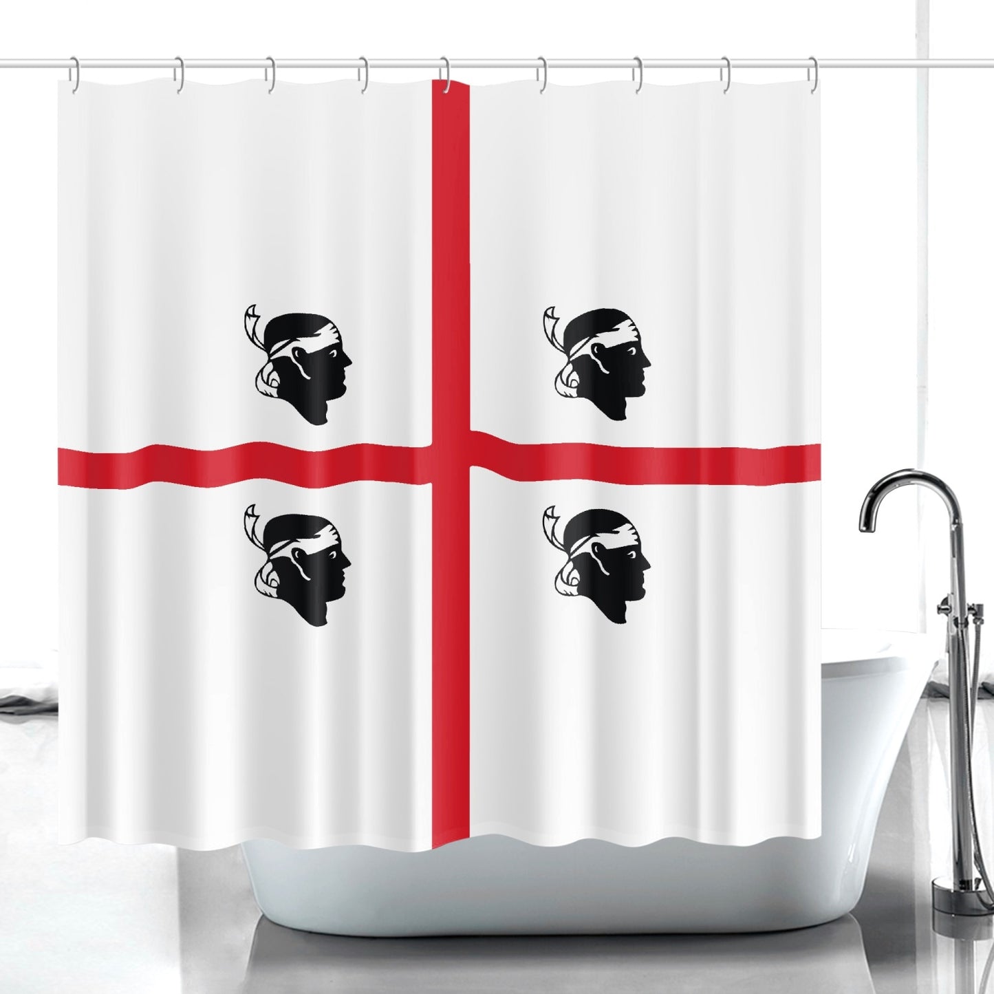 Tenda da doccia con bandiera della Sardegna ad asciugatura rapida
