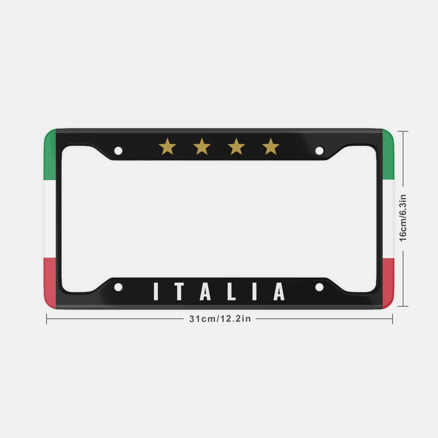 Italy 4 Stars Black - License Plate Frame