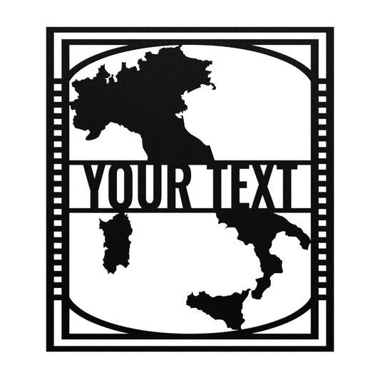 Italy map Metal Wall Art - Custom text
