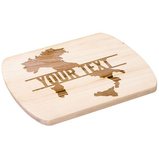 Italy map Wood Cutting Board - Custom text