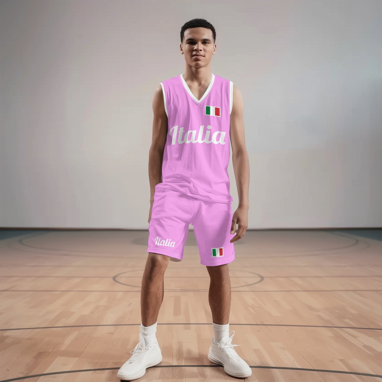 Set maglia basket Italia - rosa