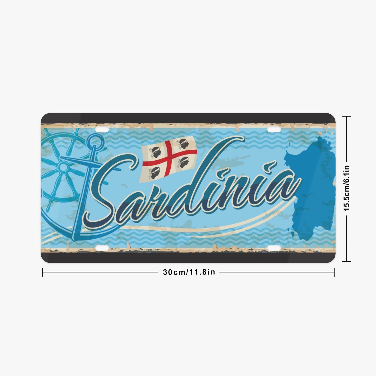 Sardinia License Plate Italian Style