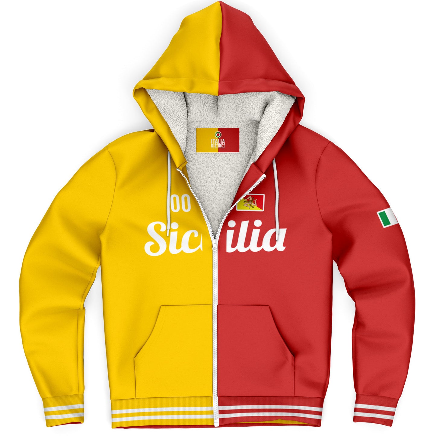 Sicily Microfleece Zip-Up Hoodie - Custom Name + Number