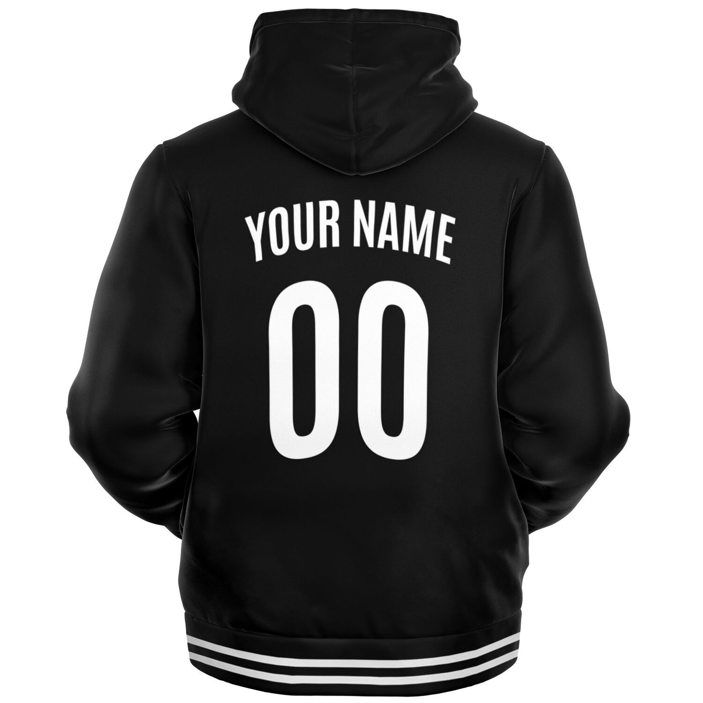 Italy Black Microfleece Zip-Up Hoodie - Custom Name + Number ...