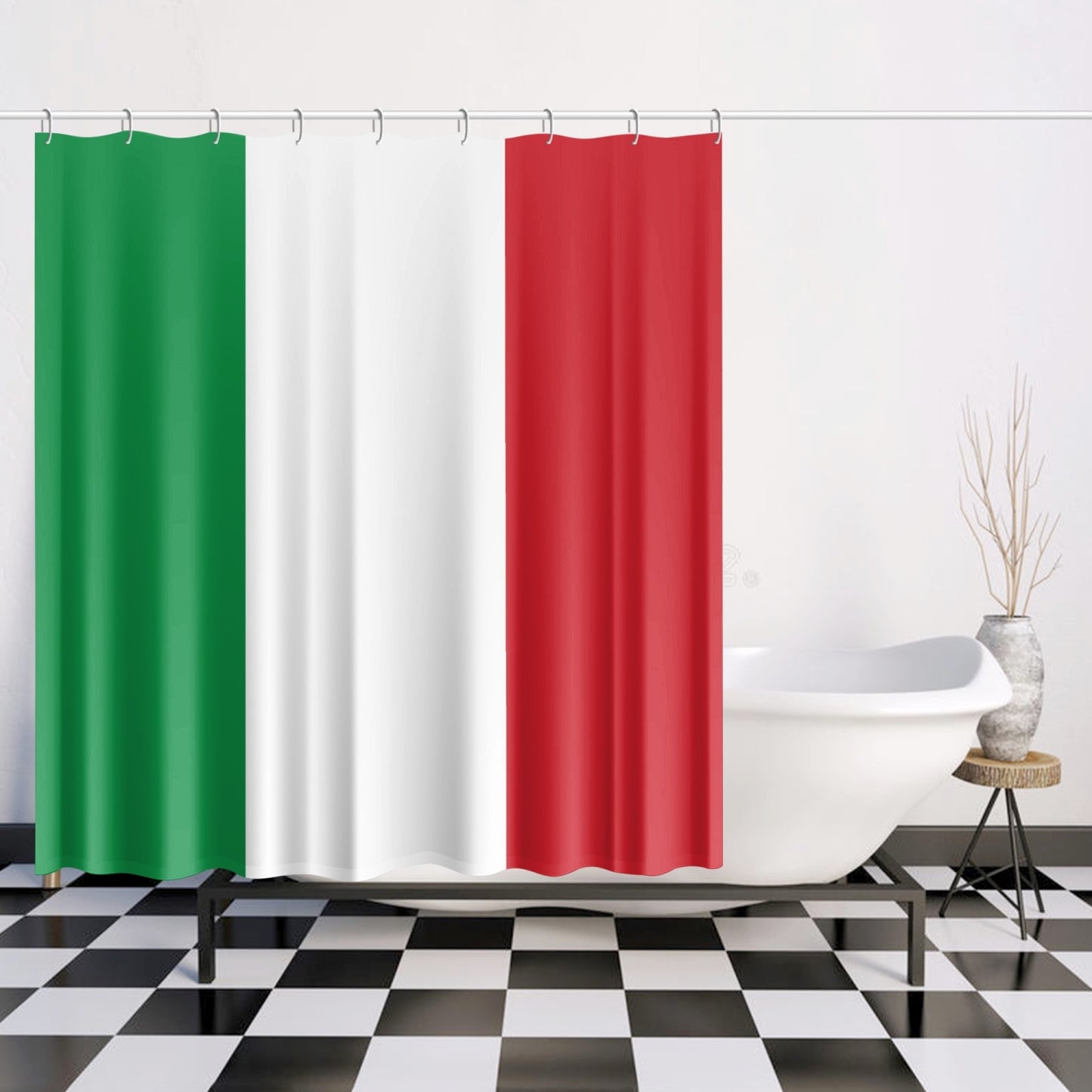 Italian Flag Quick-drying Shower Curtain