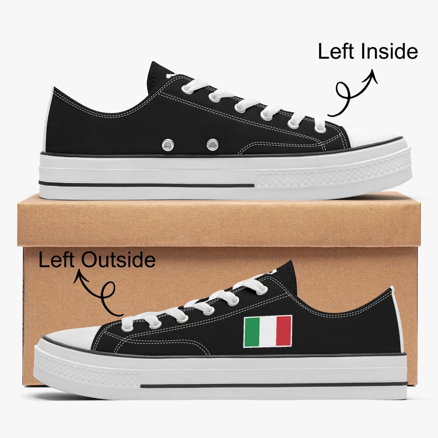 Italian Flag Low Top Shoes Sneakers