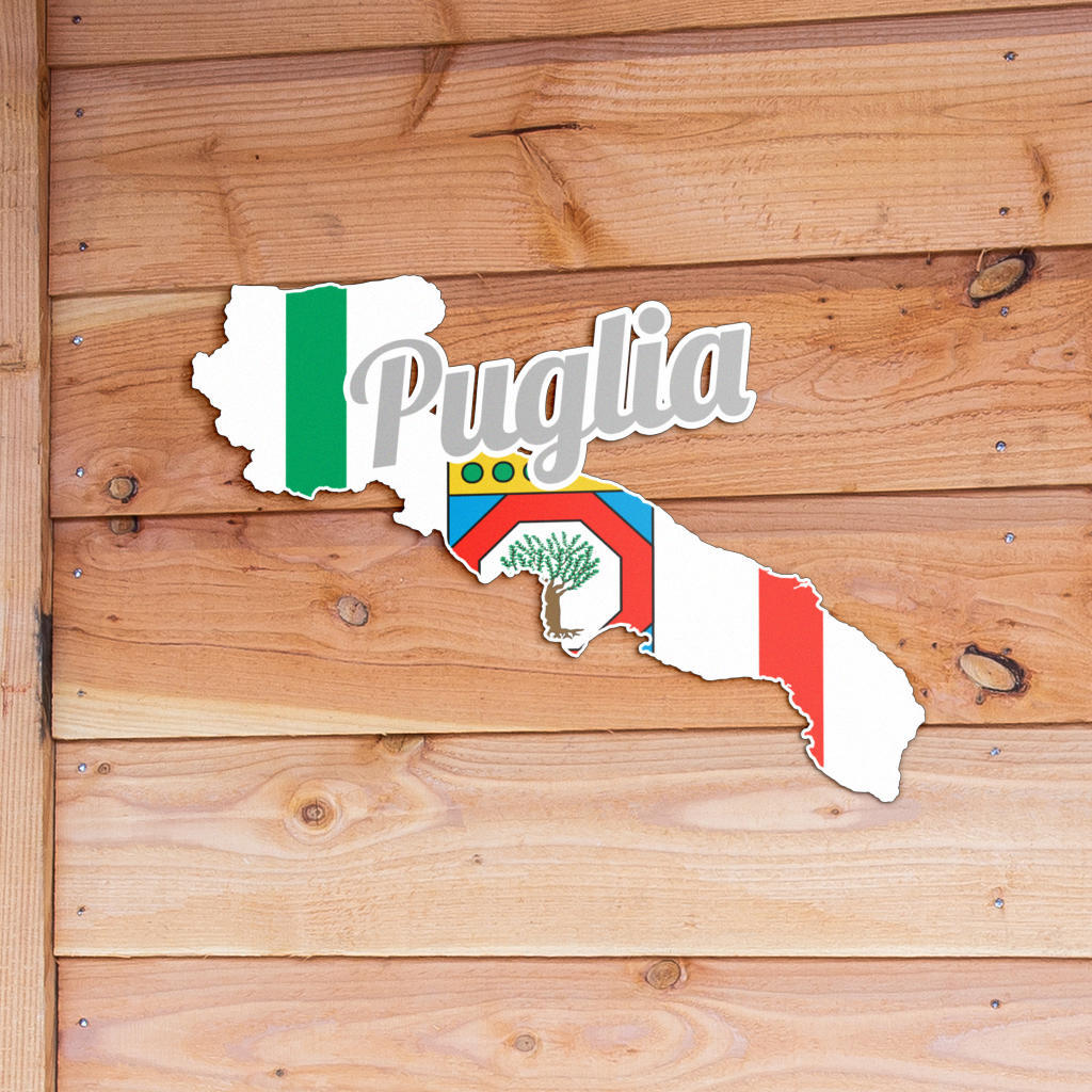 Mappa Puglia - Metallo Colorato Art