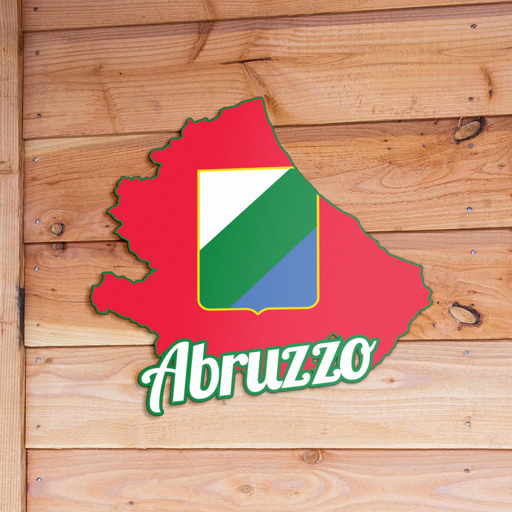 Mappa dell'Abruzzo - Metallo colorato Art. n
