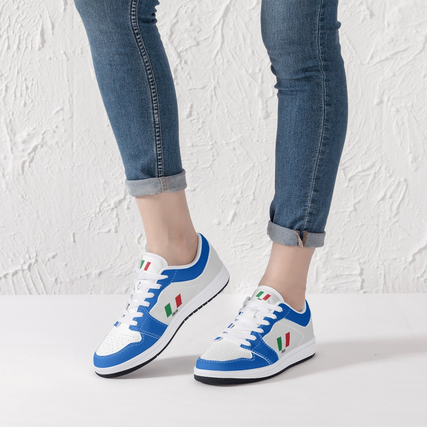 Scarpe Sneakers Italia - Bianco/Azzurro - Taglie Uomo