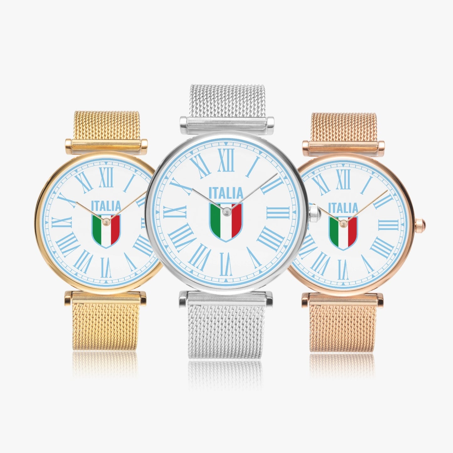 Ultra-Thin Quartz Stainless Steel Watch - Italy light blue