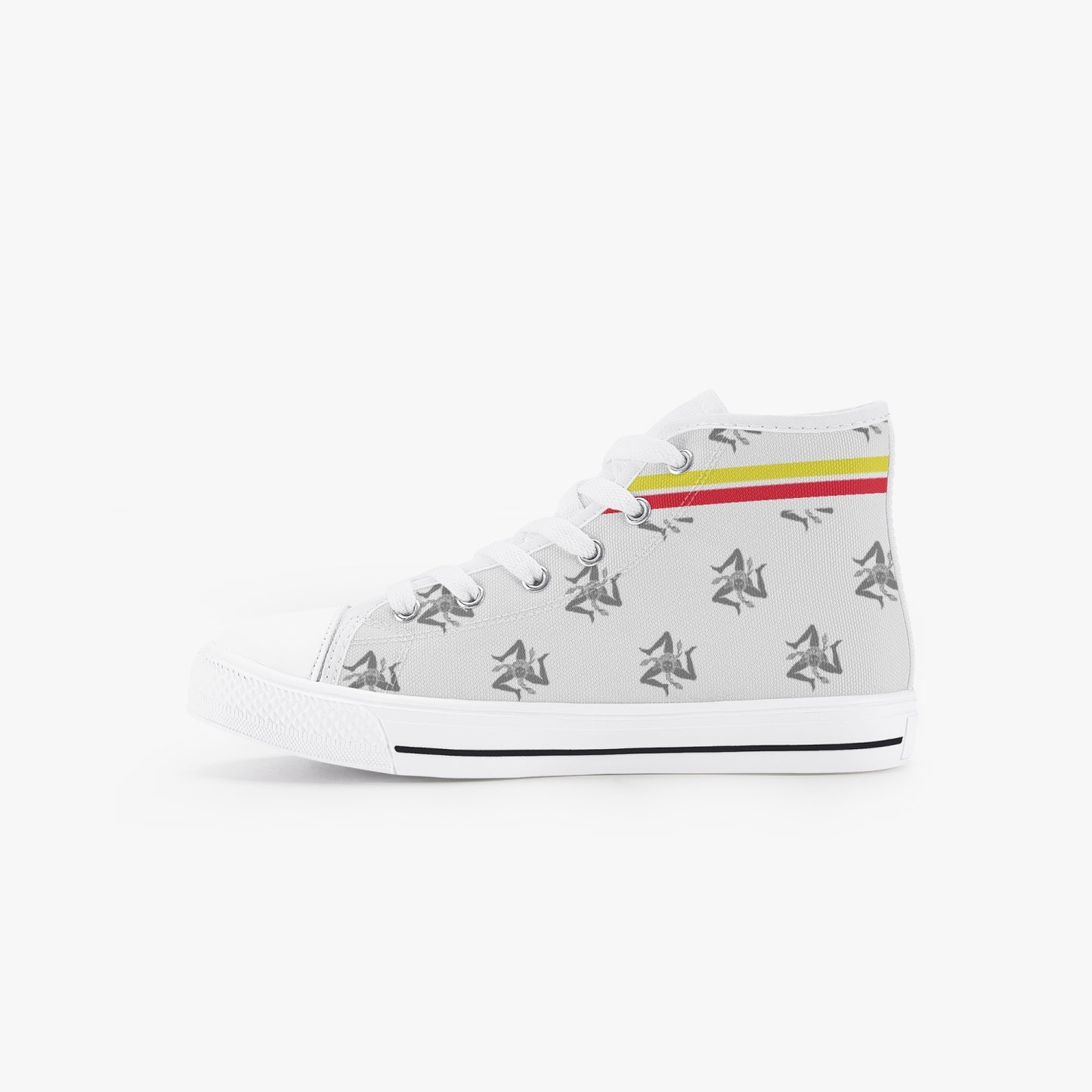 Kid’s High-Top Shoes Siclian pattern white