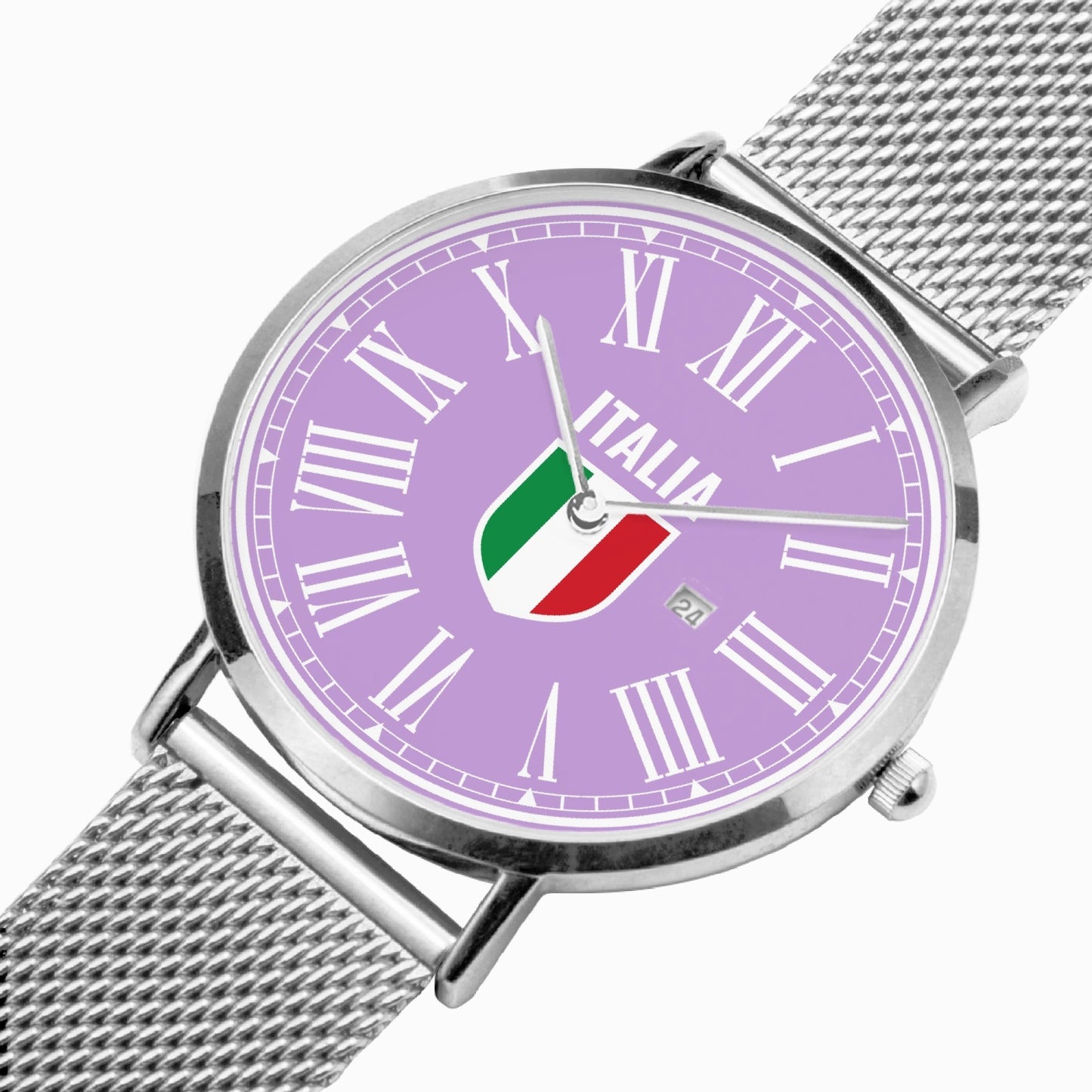Orologio al quarzo con calendario ultrasottile in acciaio inossidabile - Viola Italia
