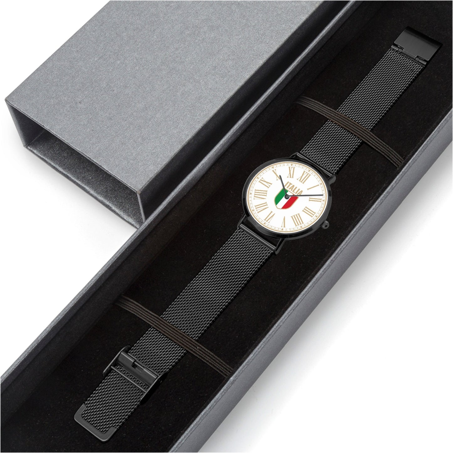 Ultra-thin Stainless Steel Quartz Watch - Italy gold white