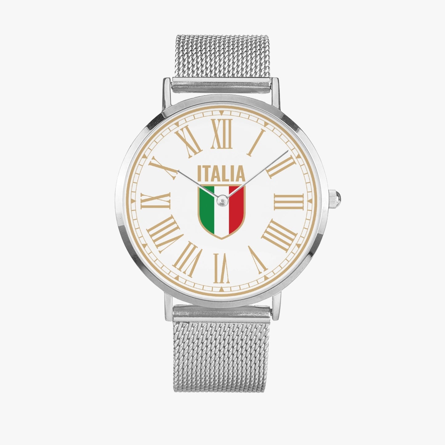 Ultra-thin Stainless Steel Quartz Watch - Italy gold white