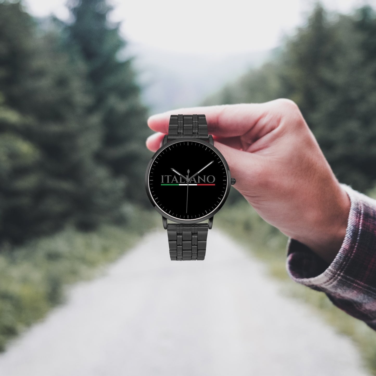 Ultra-thin Premium SEIKO Quartz watch Movement - ITALIANO - black