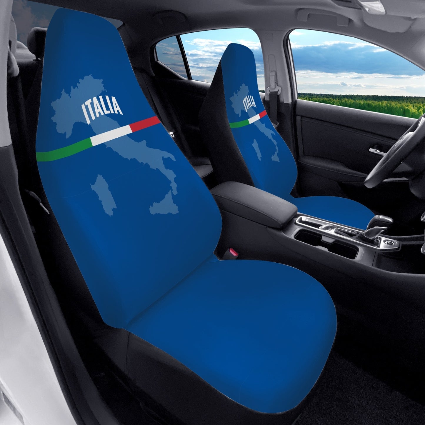 Italia blue Car Seats Cover 2Pcs