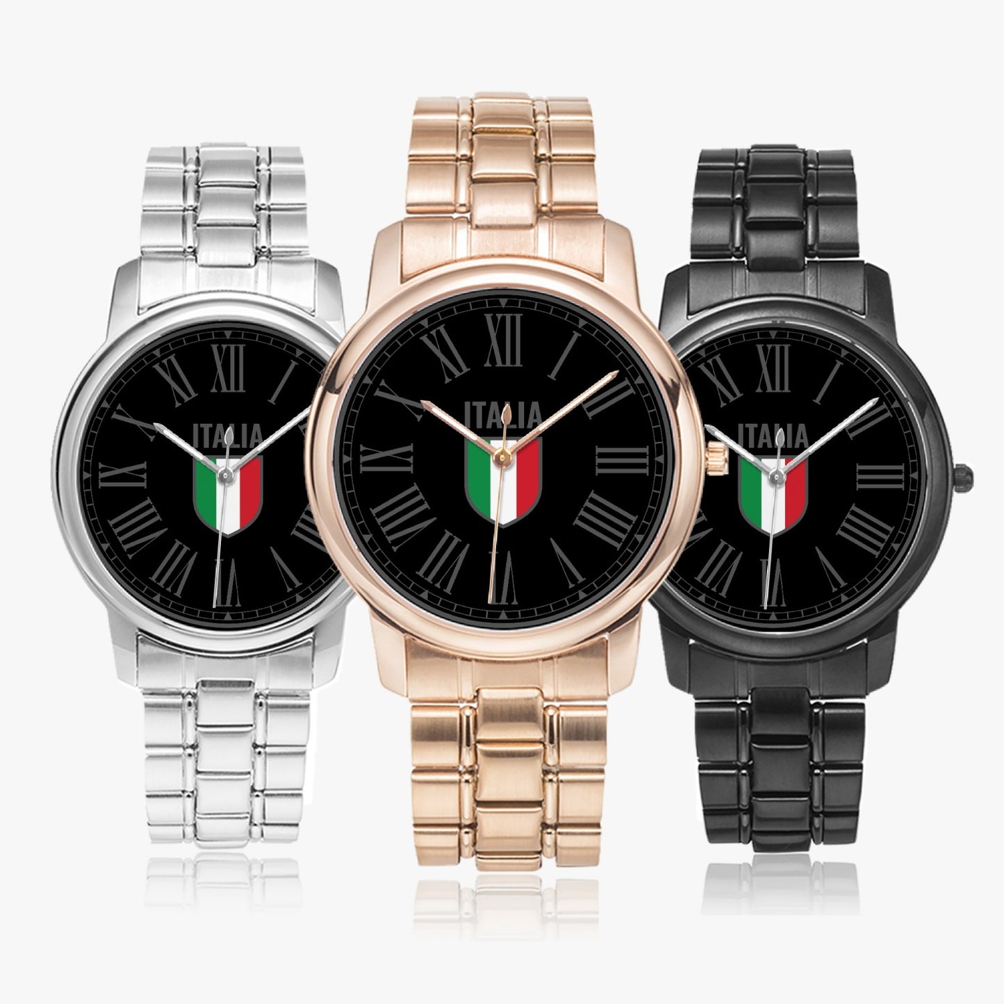 Stainless Steel Quartz Watch - Italy black/grey