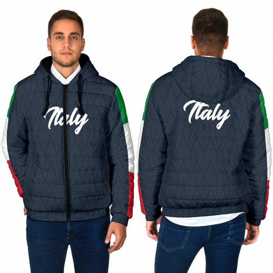 Padded Hooded Jacket - Italy Navy