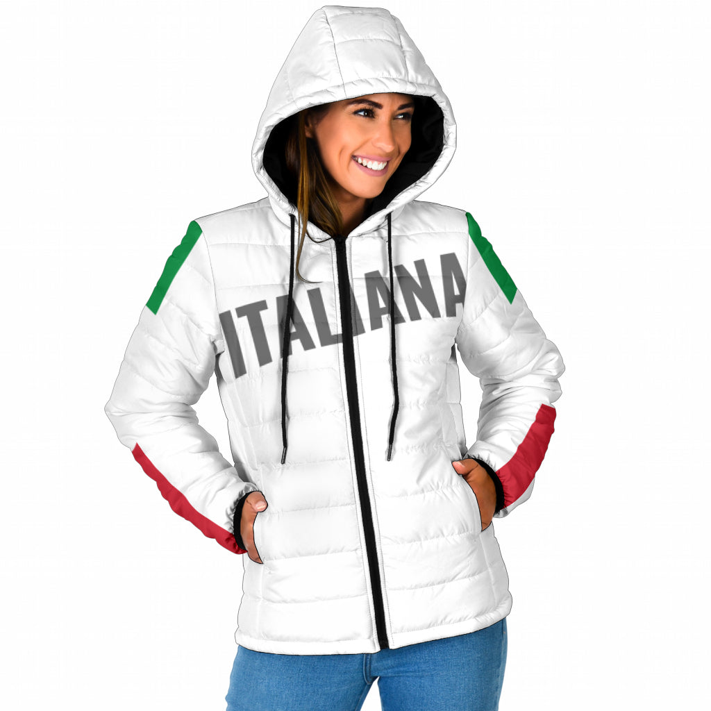 Padded Hooded Jacket Italiano/Italiana - White